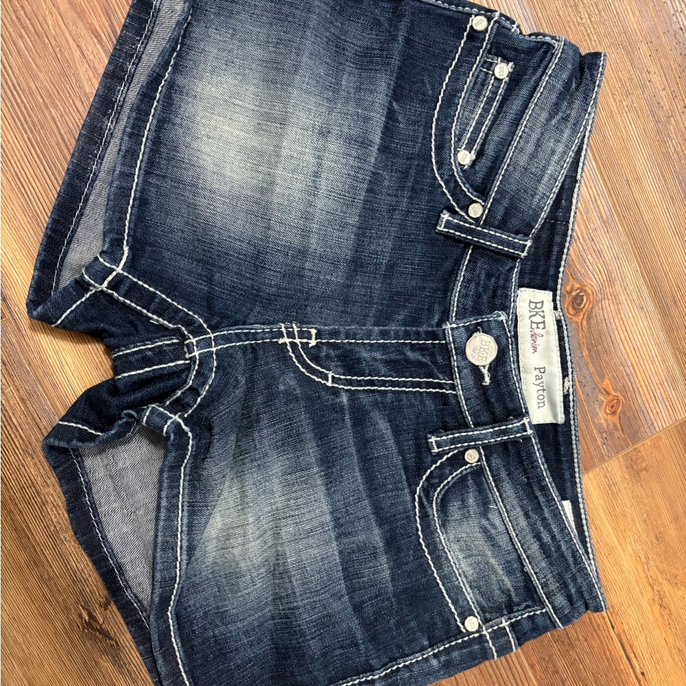 BKE Payton Dark Blue Denim Shorts